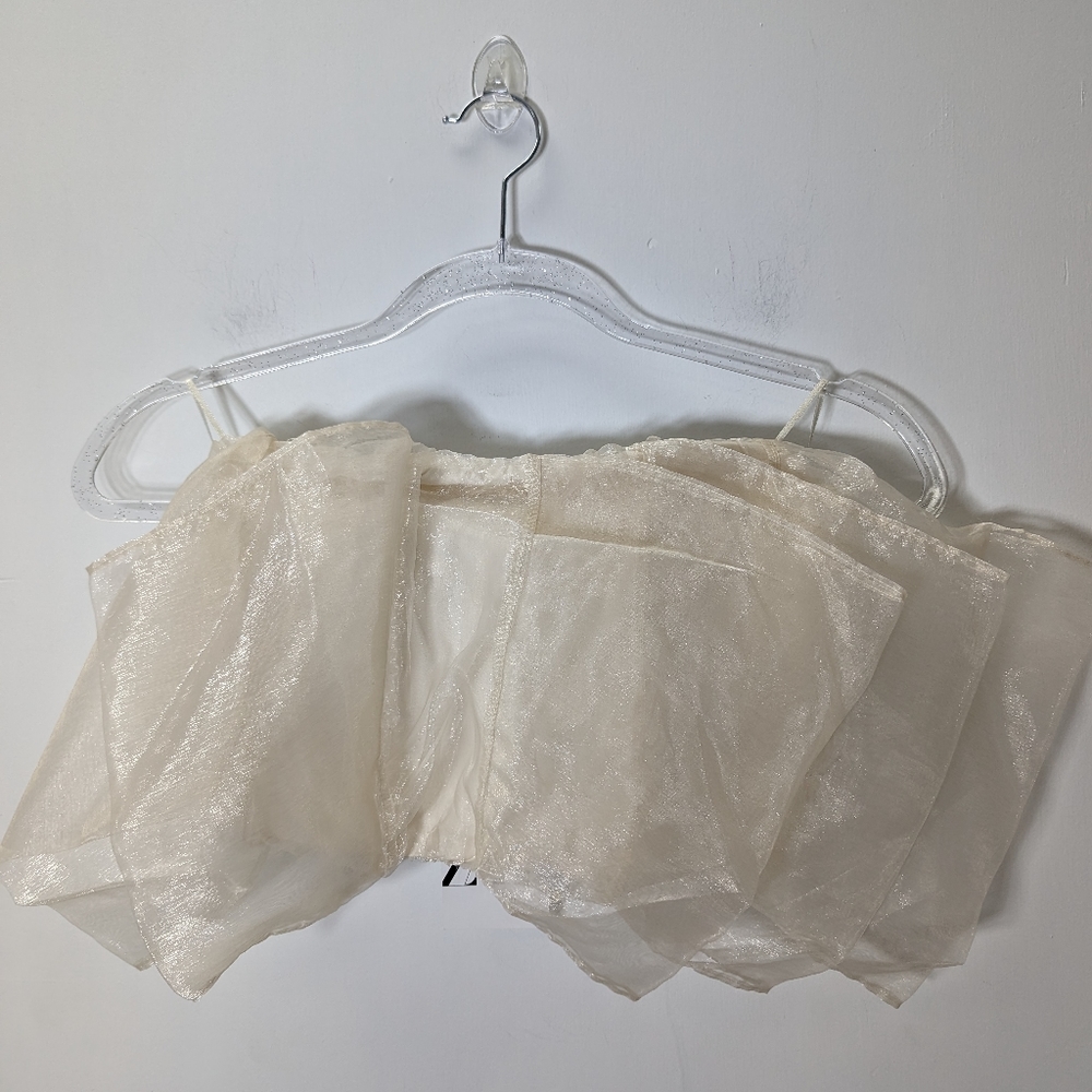 Zara Cream Sheer Crop Top
